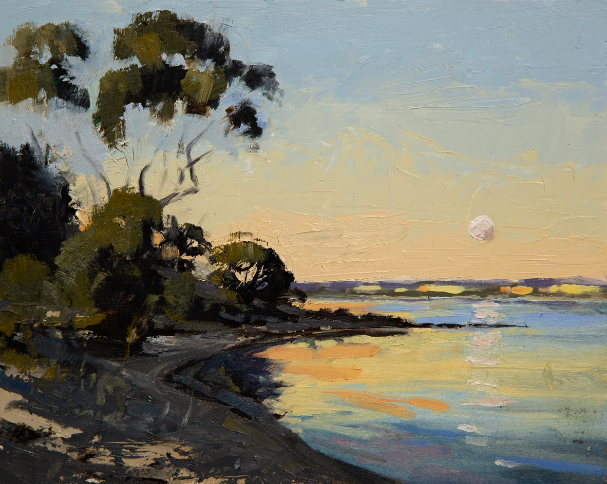 Full Moon at Sunset, Lake Brown - 2023