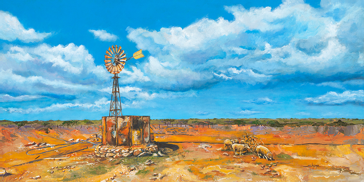 Windmill at 3 Mile Camp, Gnaraloo Station - 2023